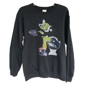 Vtg Pittsburgh Steelers Grinch Sweatshirt‎ Black Funny NFL Rival Teams Football